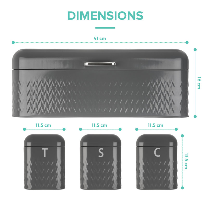 Metal Canister - Set of 4, Dark Grey