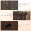 Pfarr 63" W Farmhouse Wood Sideboard with Glass Doors and Adjustable Shelves, Brown-414355244