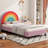 Upholstered Platform Bed with Rainbow Design
