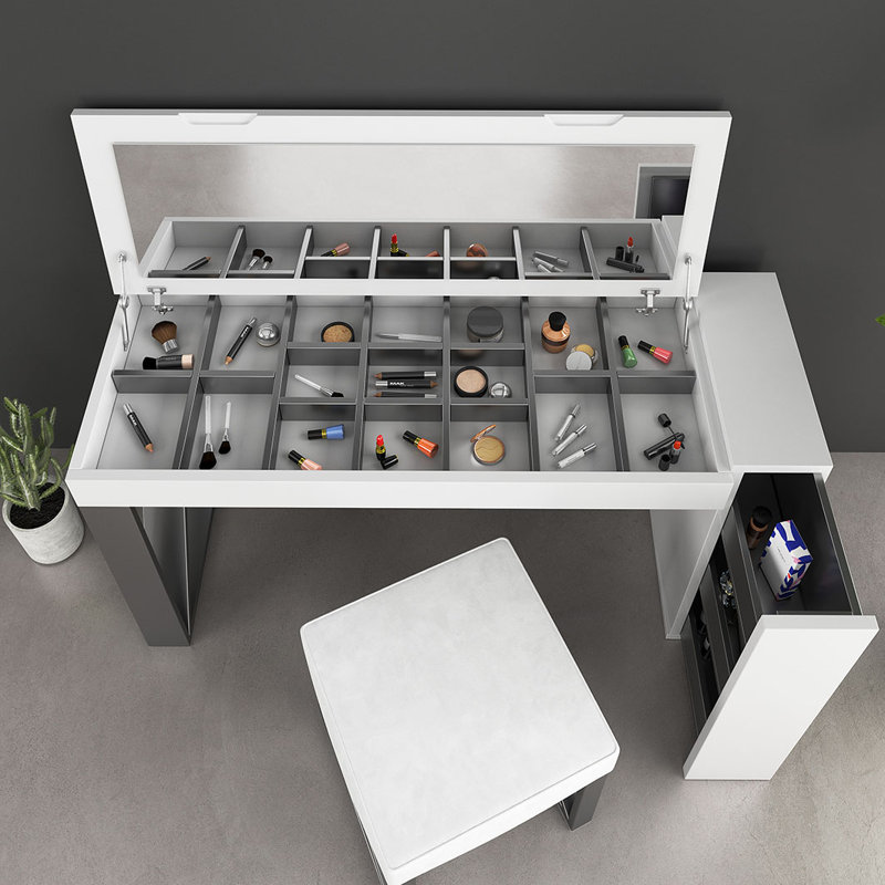 Ensemble coiffeuse avec tabouret et miroir