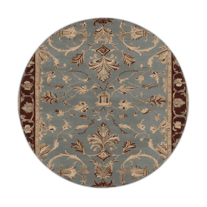 Tapis d'intérieur et d'extérieur gris français, Rond 5 pi