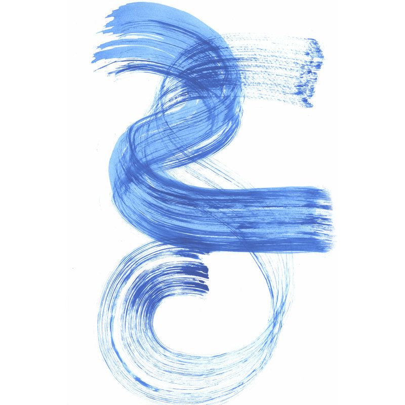 Blue Swish III by Bellissimo Art - Wrapped Canvas Painting, 91cm H x 61cm W