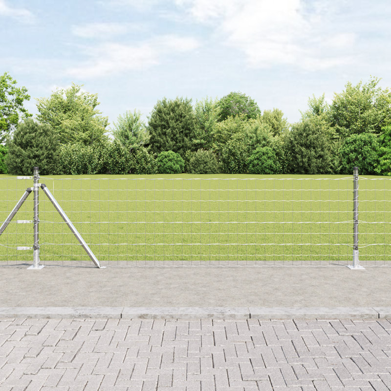 Galvanised Steel Border Fencing, Grey, 40 x 2500 x 0.2 cm