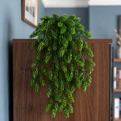 Artificial Hanging Plants Fire / UV Resistant 128 cm H Faux Fern Plant