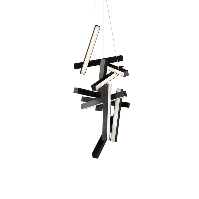 Chaos 12 - Light Chandelier, Black
