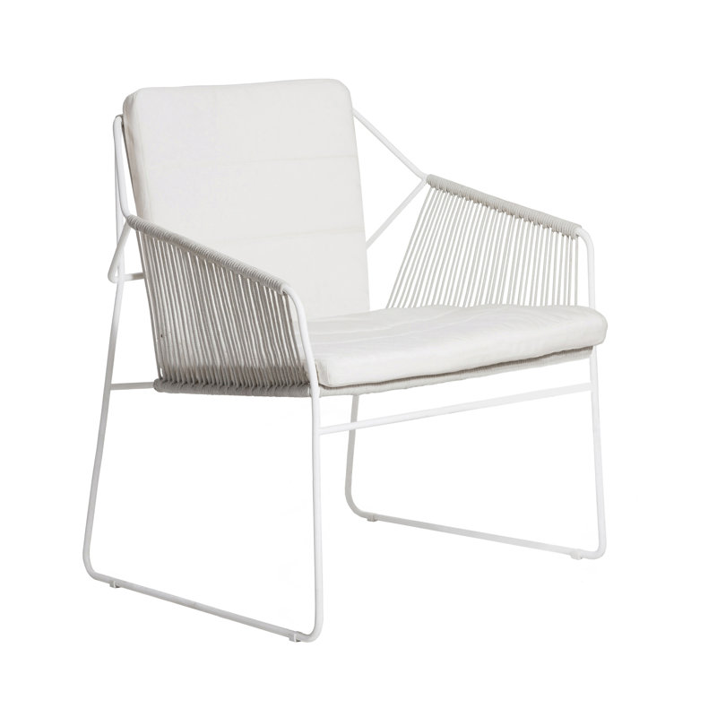 Sandur Patio Chair, White Rope/White Frame, Canvas Natural