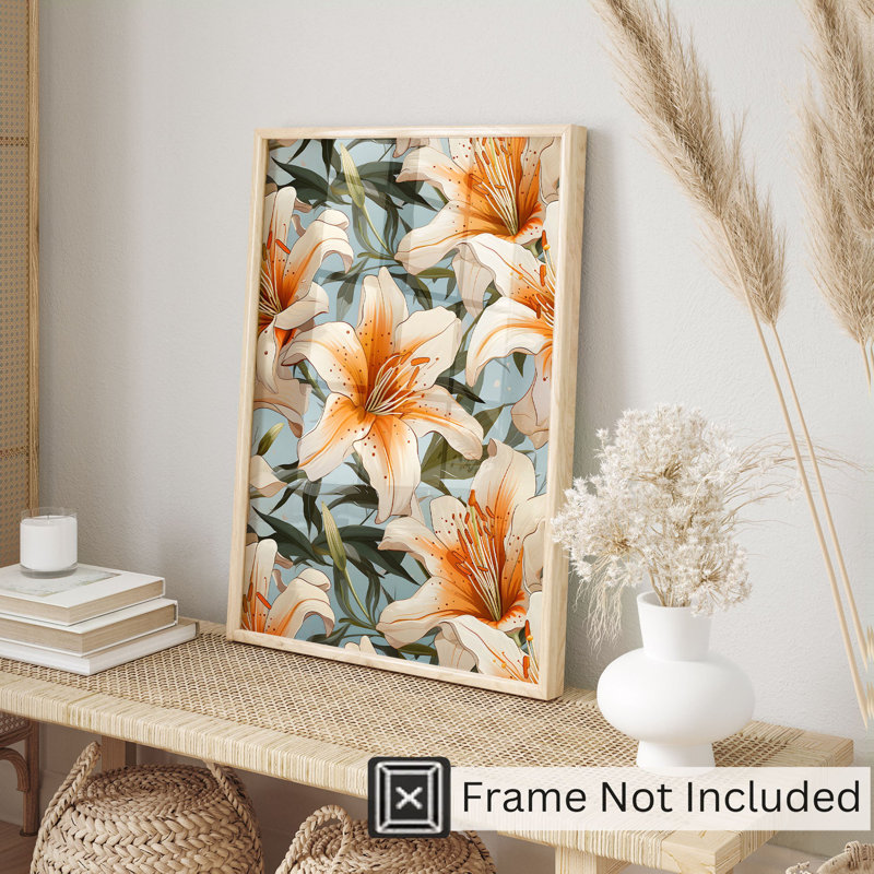 «Floral Lily Flowers I Tropical», reproduction d'art non encadrée