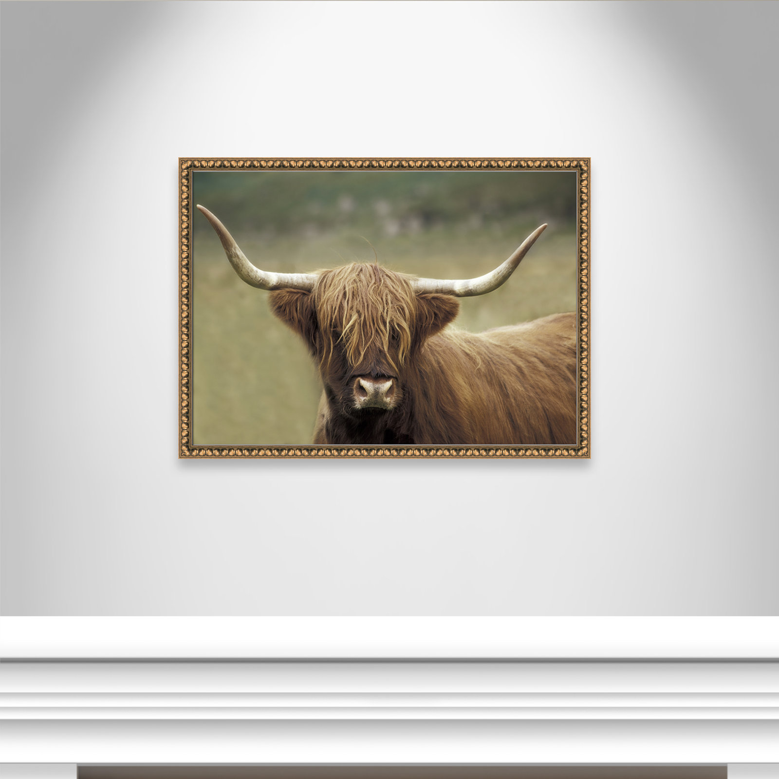 Frederic "Highland Afternoon" Print, 26.5" H x 36.5" W x 1.13" D, Gold Bead Framed