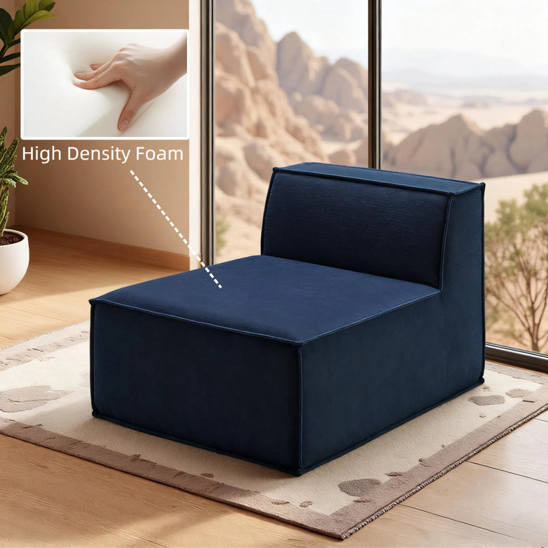 38" Luxury Armless Module Sofa Chair For Living Room, Comfy Cloud, No Assembly Required, Modern Modular Sofa With Deep Seat, Upholstered Plush Couches