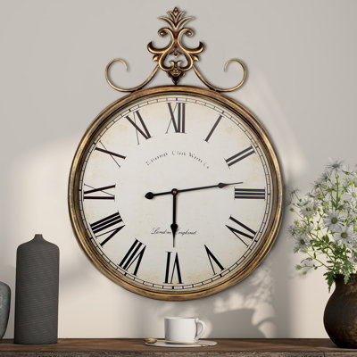 Antique Gold Metal Wall Clock