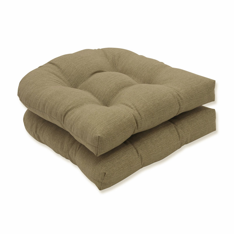 Renel Indoor/Outdoor Dining Chair Cushion, Taupe Textured Solid
