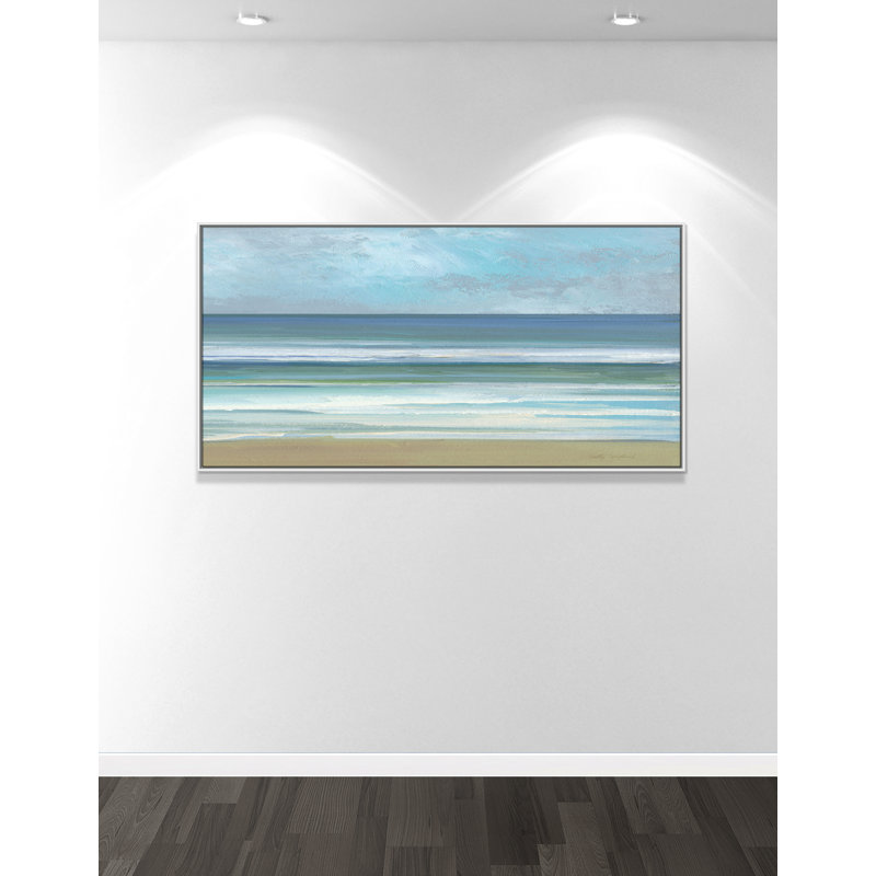 «Gentle Waves II» par Sally Swatland, H 31,5 po x l 61,5 po, Blanc