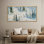 Colourful Skiers on Snowy Mountain Winter Landscape - Large Framed Canvas Master Bedroom Wall Art Print