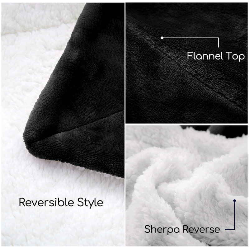 Couverture polaire en sherpa Sherpa0120210309, Simple, Noir