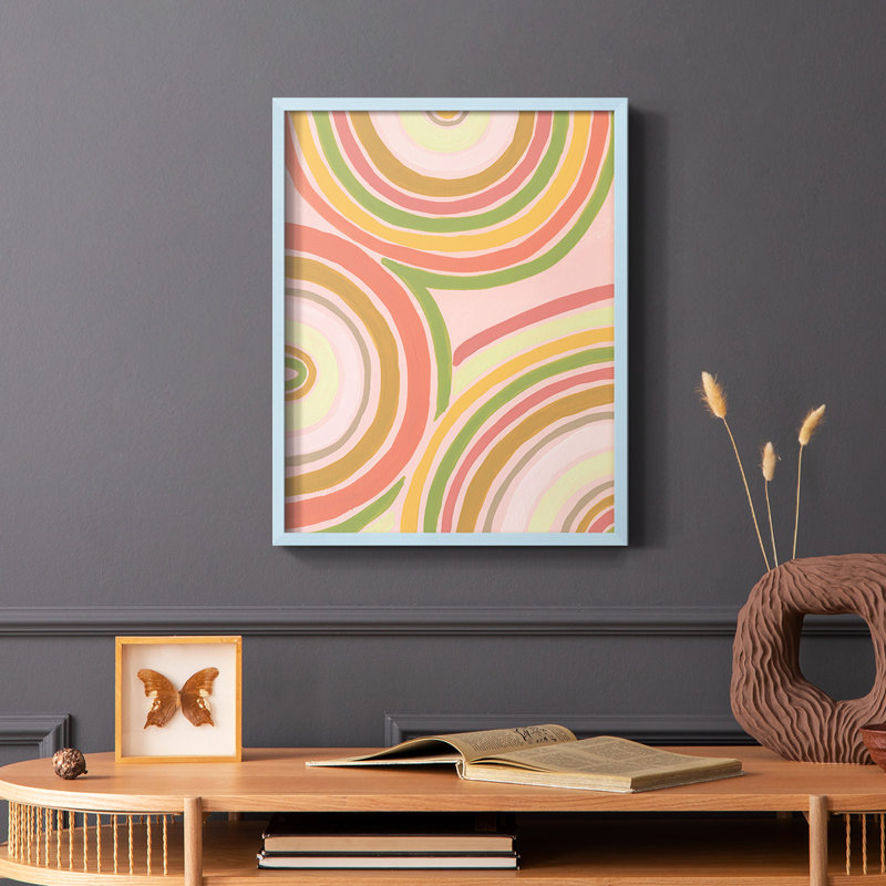 «Abstract Rainbow II», reproduction encadrée - bois massif, Bleu, H 10 po x l 8 po