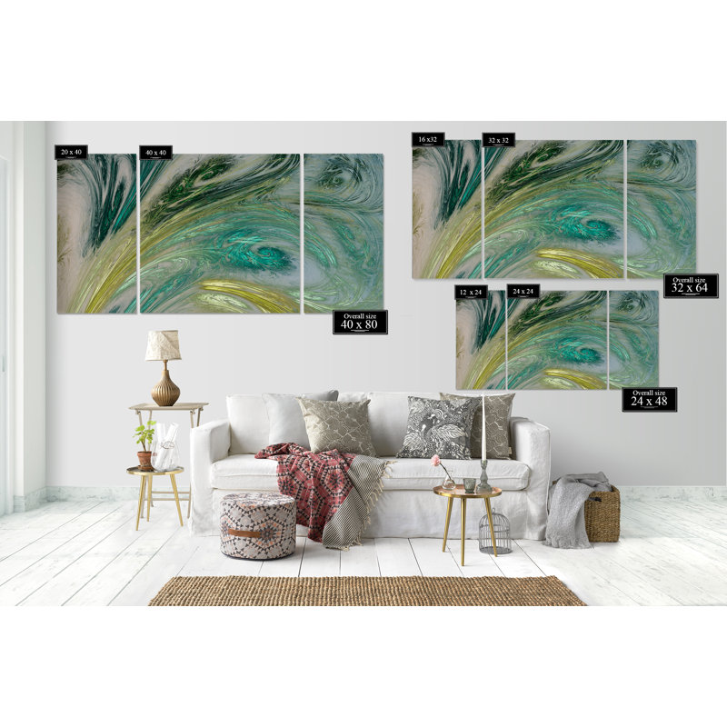 " Altitude VI " 3 - Pieces, 24" H x 48" W