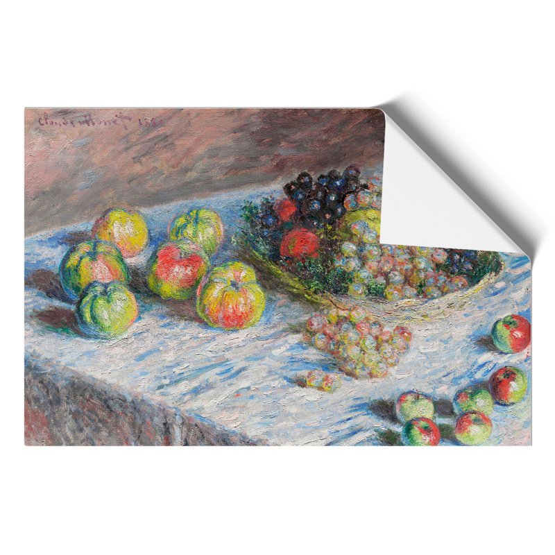 Apples And Grapes Vol.1 by Claude Monet - No Frame Painting, 21cm H x 30cm W x 0.1cm D