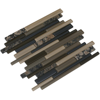 Joni Natural Stone/Glass Linear Mosaic Wall Tile