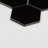 Shades Black 3" x 3" Hexagon Porcelain Mosaic Tile