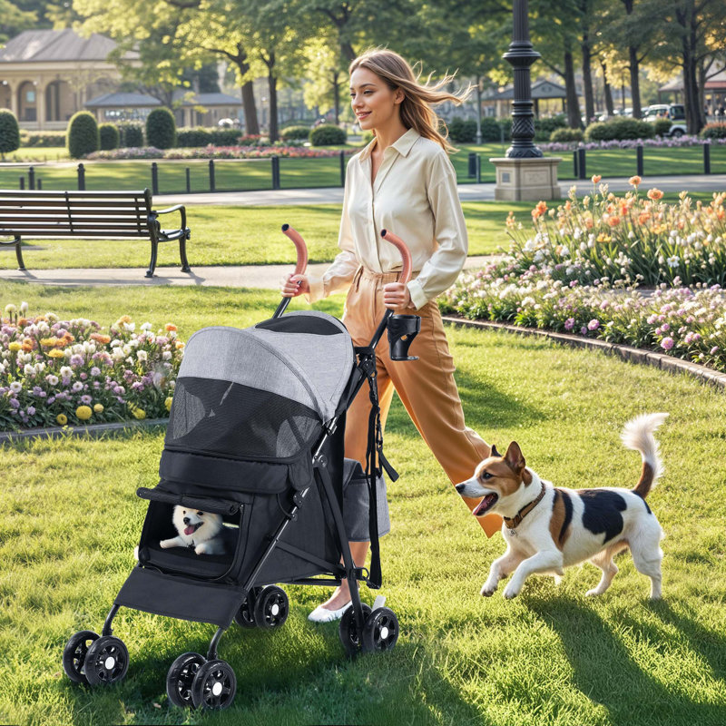 Foldable Pet Stroller, Grey