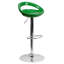 Contemporary Plastic Adjustable Height Barstool with Rounded Cutout Back and Chrome Base-969223436