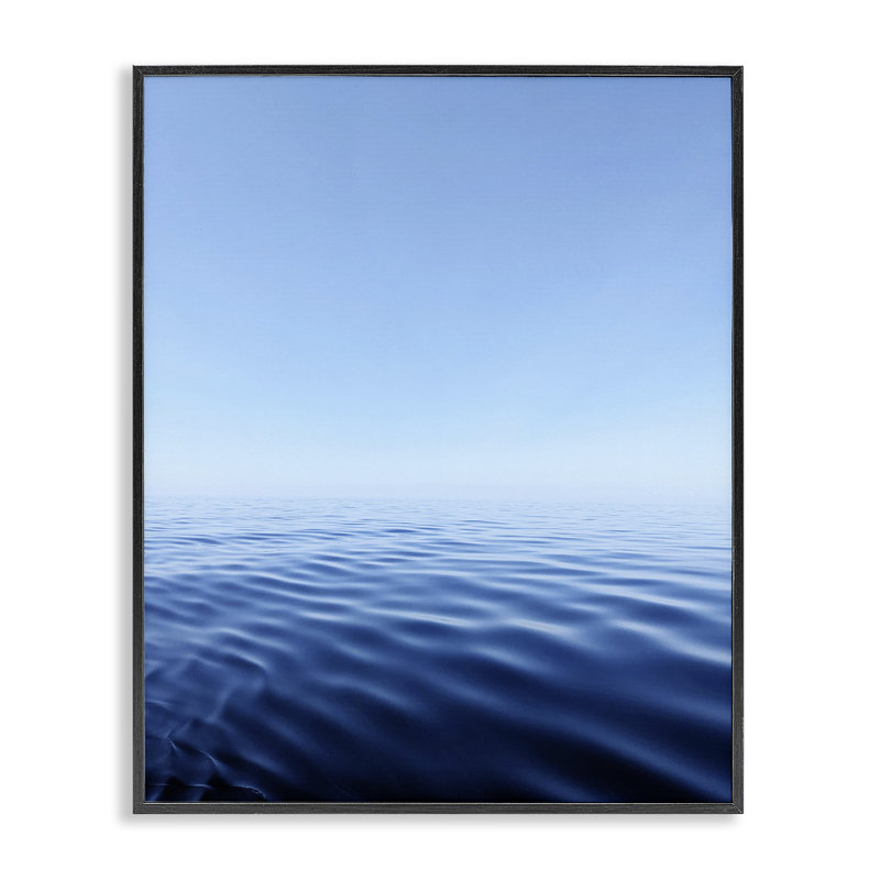 «Cool Blue Ocean Ripples», estampe numérique, design par Kali Wilson, H 14 po x l 11 po, Giclée encadrée noir minuit