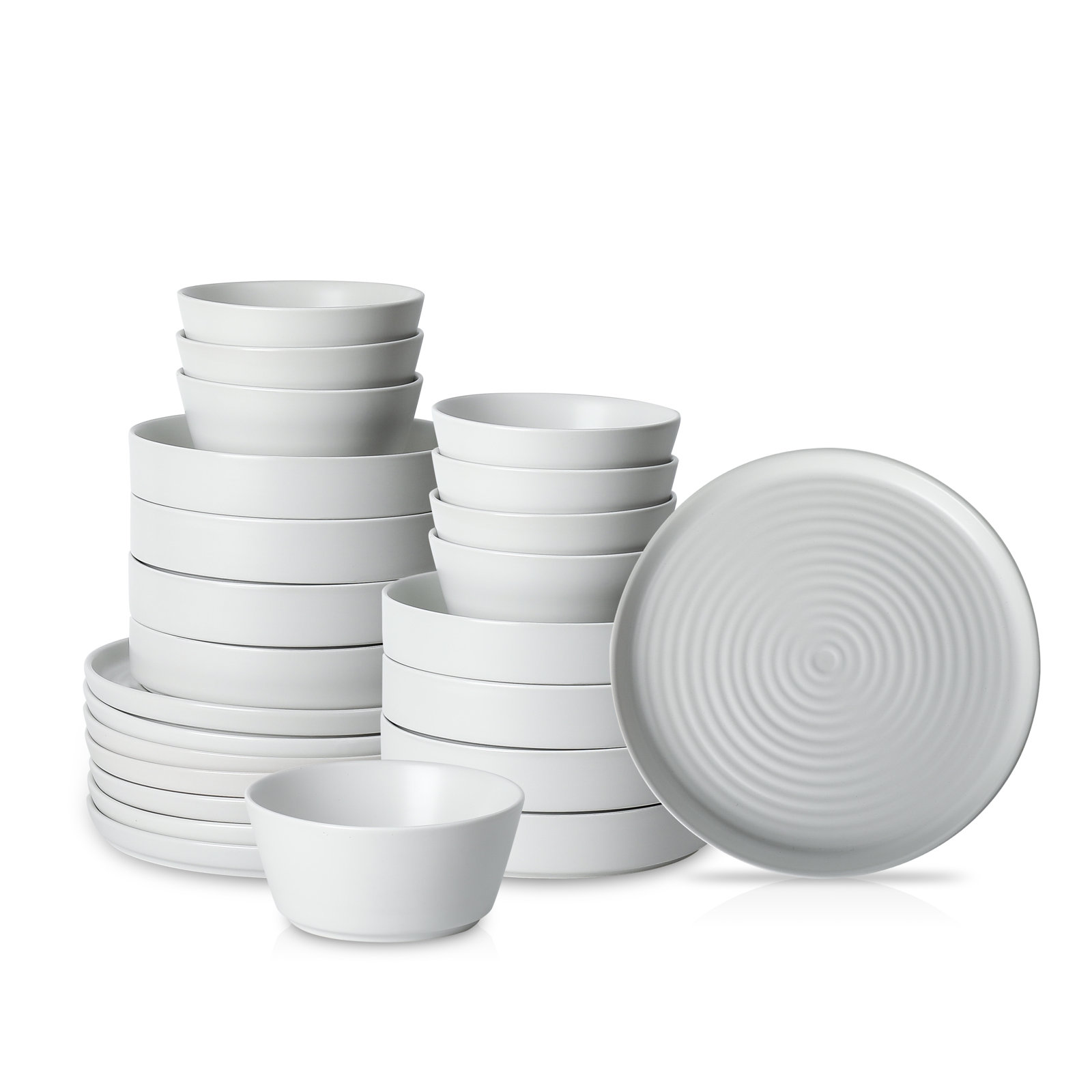 Elica Stoneware Dinnerware Set, White