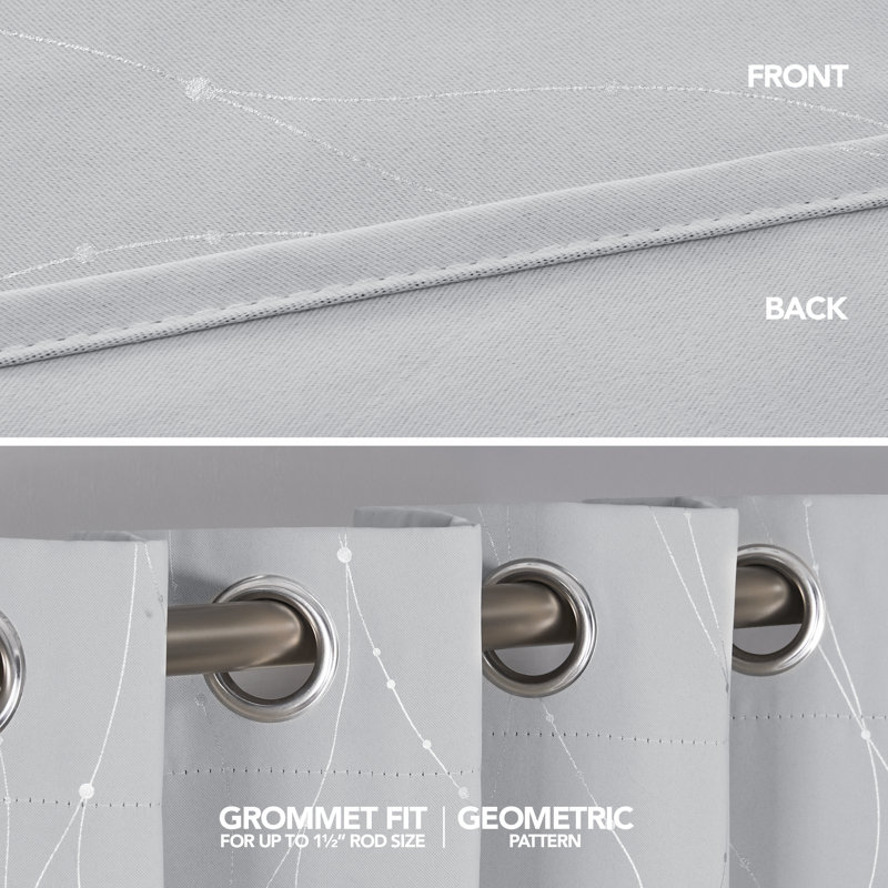 Cohmer Room Darkening Curtain Pair, 52" W x 84" L, Grayish White