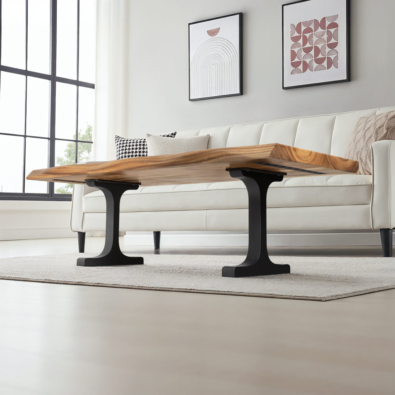 Table basse rectangulaire, H 18,4 po x l 24 po x P 60 po