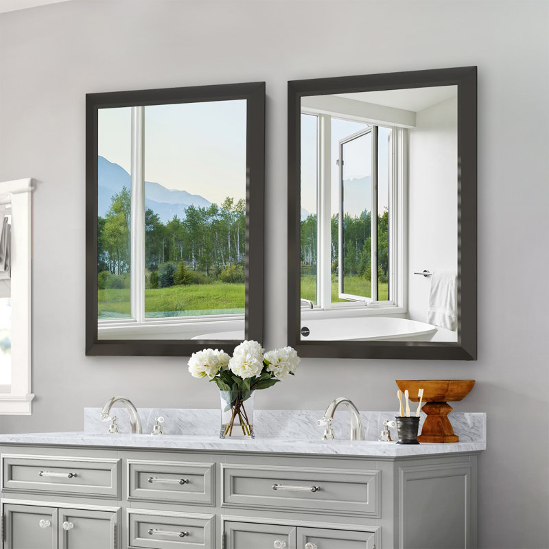 Miroir horizontal / vertical antirouille pour salle de bain, chambre à coucher, salon, salle à manger et vestibule