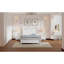 Ensemble de chambre à coucher 3 pièces, lit plateforme double en bois et deux tables de chevet - blanc-1317423616-1317423617