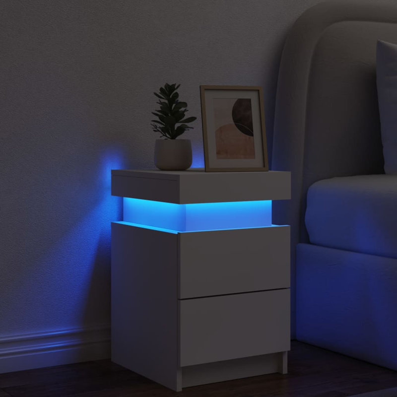 Oakhur 35cm W Manufactured Wood Bedside Table, White
