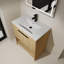 Meuble-lavabo de salle de bain avec lavabo en céramique, 2 portes à fermeture douce, meuble-lavabo autoportant-964627882-964627884