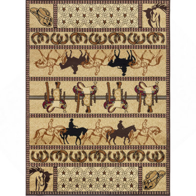 Beige Southwest Area Rug 5'3" x 7'3"