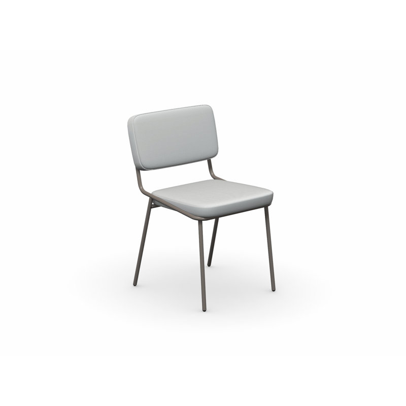 Sixty Upholstered Dining Chair with Metal Frame, Matt Taupe, Forest Green