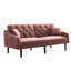 Futon canapé-lit en velours avec 2 coussins