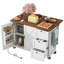 Îlot de cuisine de 54,5 po avec prise de courant, îlot de rangement avec support de rangement interne, abattant, support à épices, chariot de cuisine sur roulettes, pour la maison, la cuisine et la salle à manger, blanc-118674257