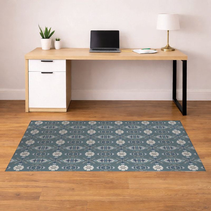 Tapis de bureau Reeva, Sarcelle, l 36 po x P 60 po