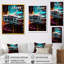 «Blue and Gold Expressions of Classic Cars», art mural rétro sur toile-278591409-278591410