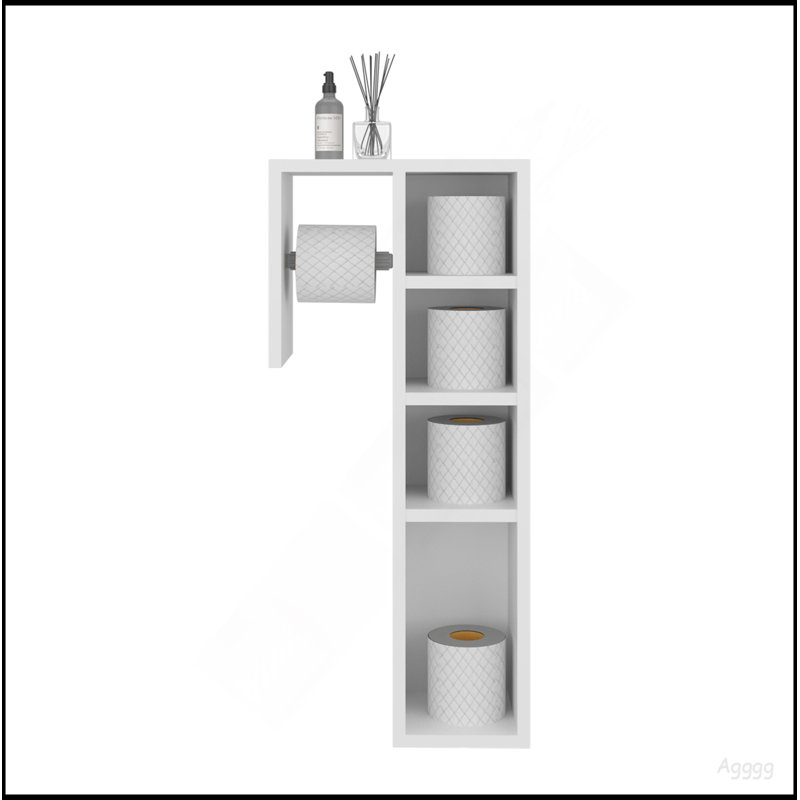 Lodi Freestanding Toilet Paper Cabinet With Slim Vertical Design And Storage Compartment