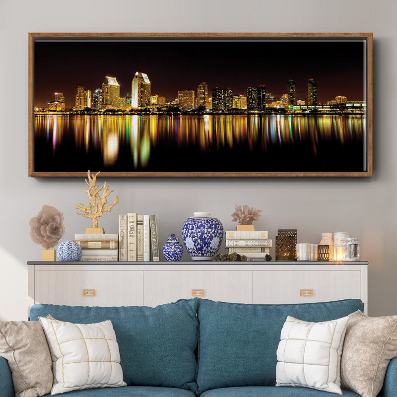 San Diego Skyline- Framed Canvas