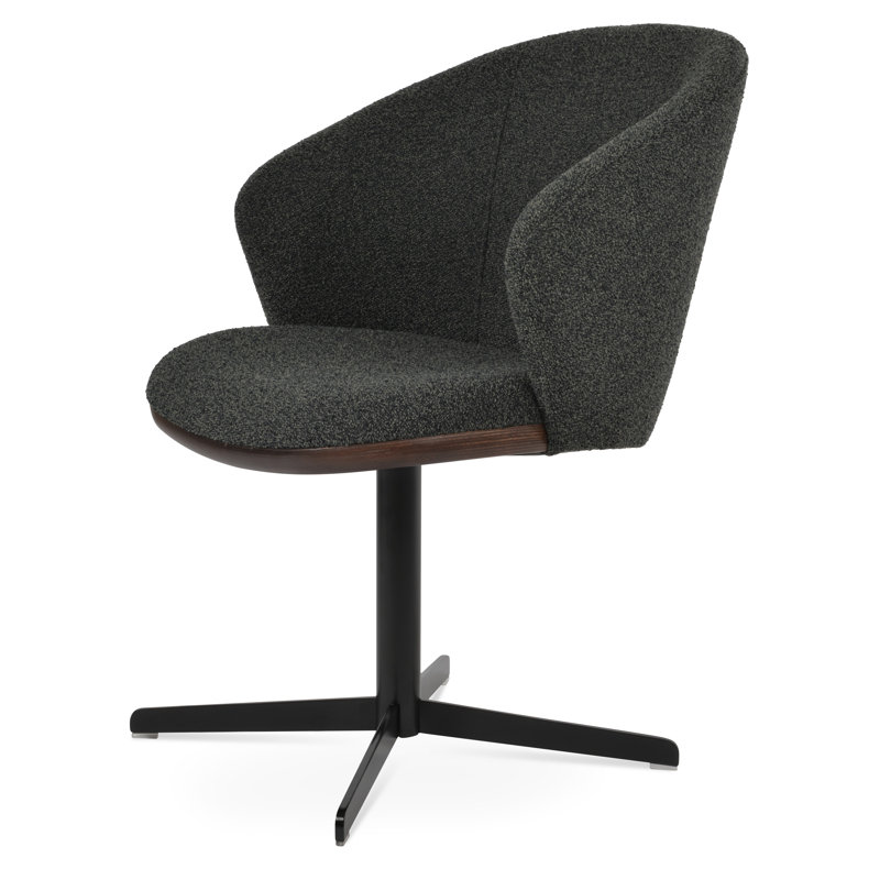 Chaise avec accoudoirs pivotante 4 étoiles Athena, Gris clair, Noir