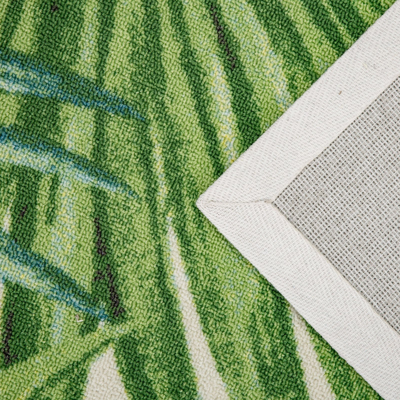 Sunshine Tropical Plants Outdoor Rugs Green, Rectangle 8' x 10'