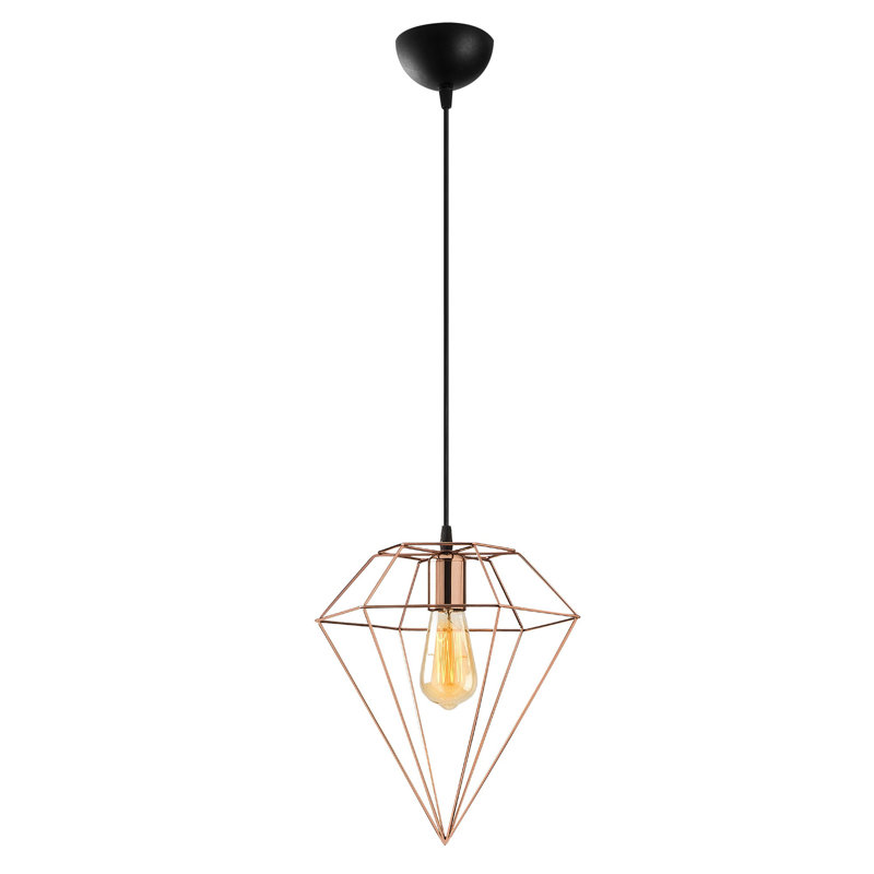 Luminaire suspendu géométrique à 1 lumière Linda, Cuivre, Copper