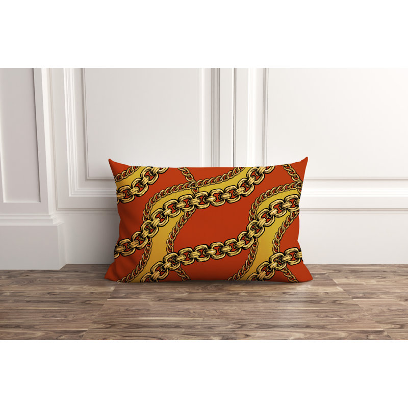 Housse de coussin d'extérieur carré Alessia, Orange, 14 po x 20 po, Rectangle