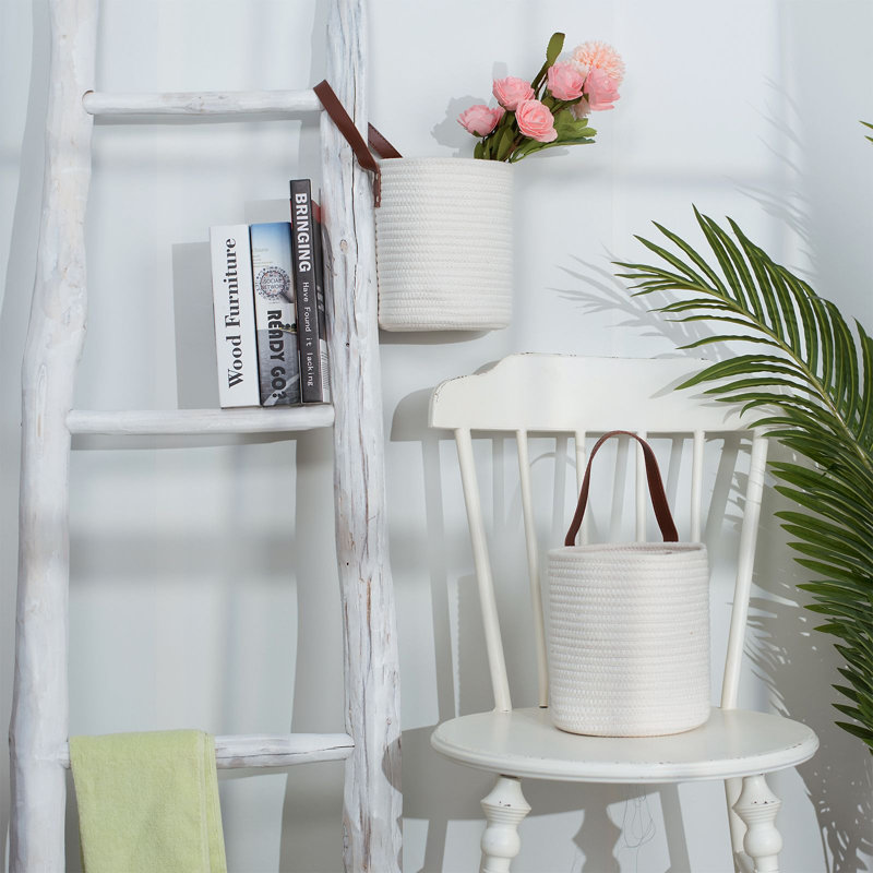 Fabric Laundry Hamper With Handles, White