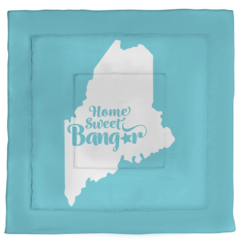 Maine Modern & Contemporary Polyester Percale Comforter, Queen Comforter, Teal