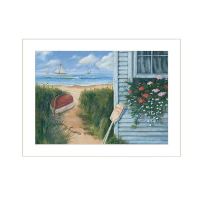 Beach Cottage 1 Framed Wall Art for Living Room, Home Wall Décor By Pam Britton