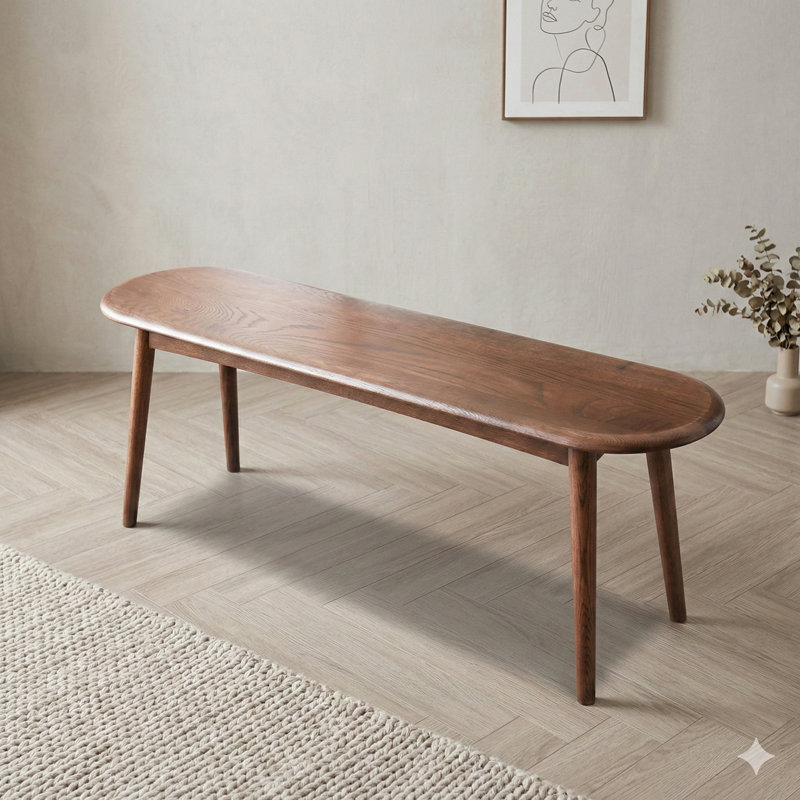 Banc de table ou de salon en bois de chêne naturel