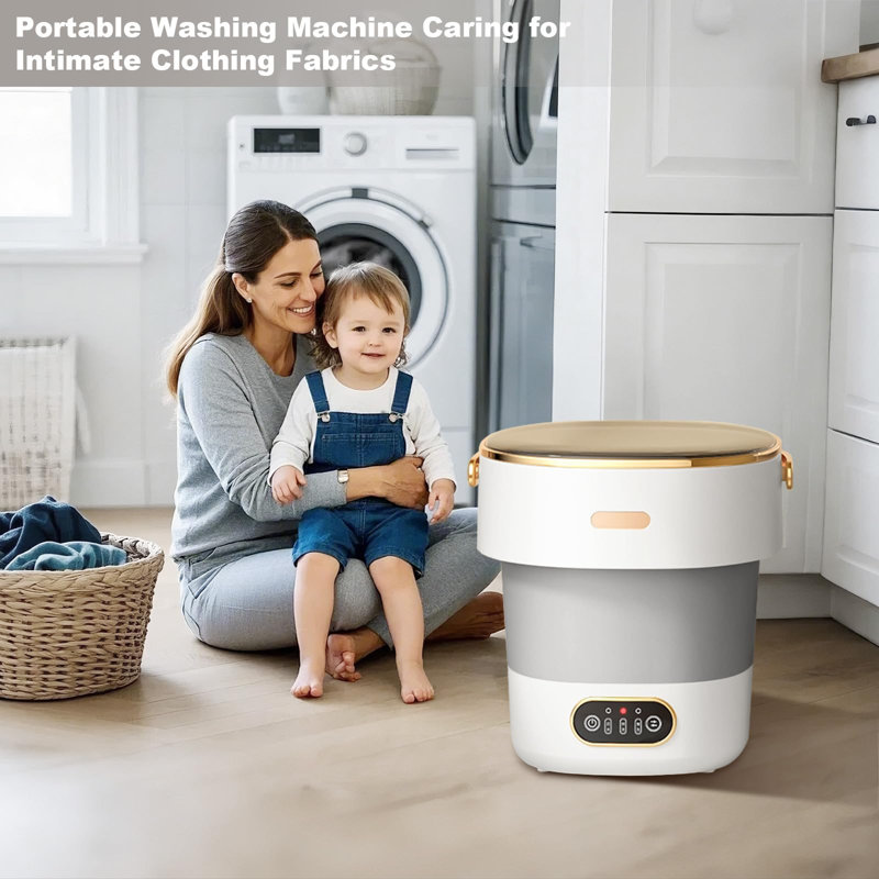 2.5 kg / 13 L Foldable Mini Washing Machine – 2-in-1 with Spinner, Removable Drying Basket, 3 Deep-Cleaning Modes, Portable for Dorm, Motorhome, Camping